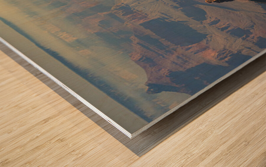 Grand Canyon Foggy Sunrise Wood print