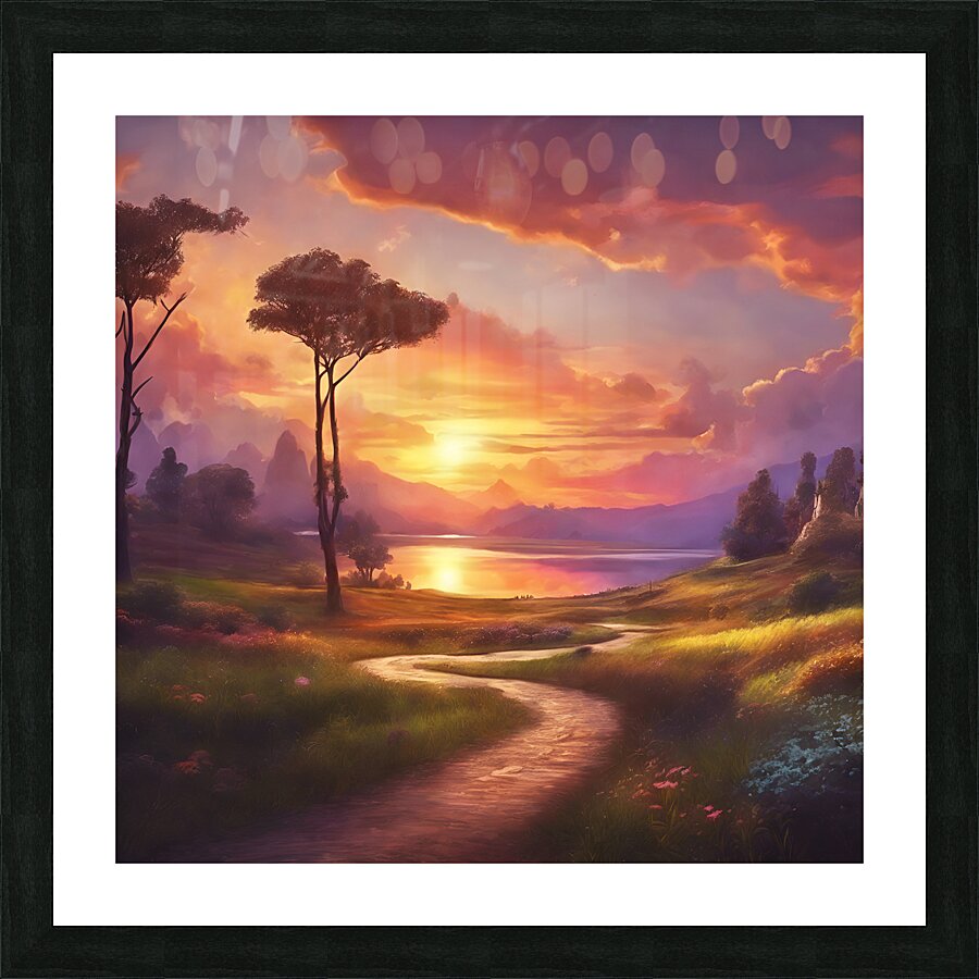 0 A natural picture at sunset with charming color Picture Frame print
