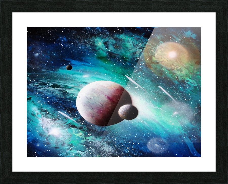 Blue maroon galaxy Picture Frame Printing
