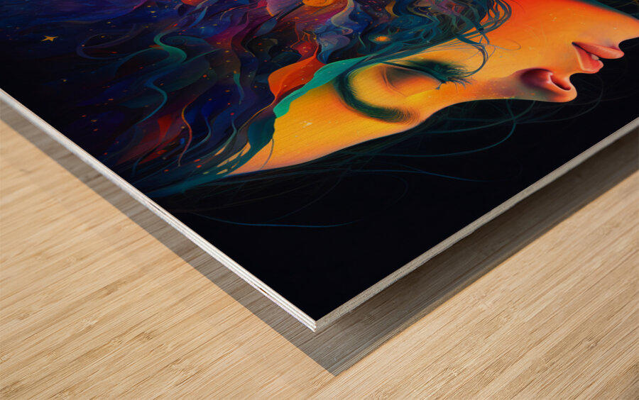 Dreaming in Colors the Awakening Wood print