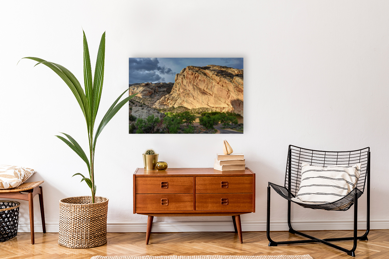 Spring Storm over Split Mountain Farm - Utah Reproduction
