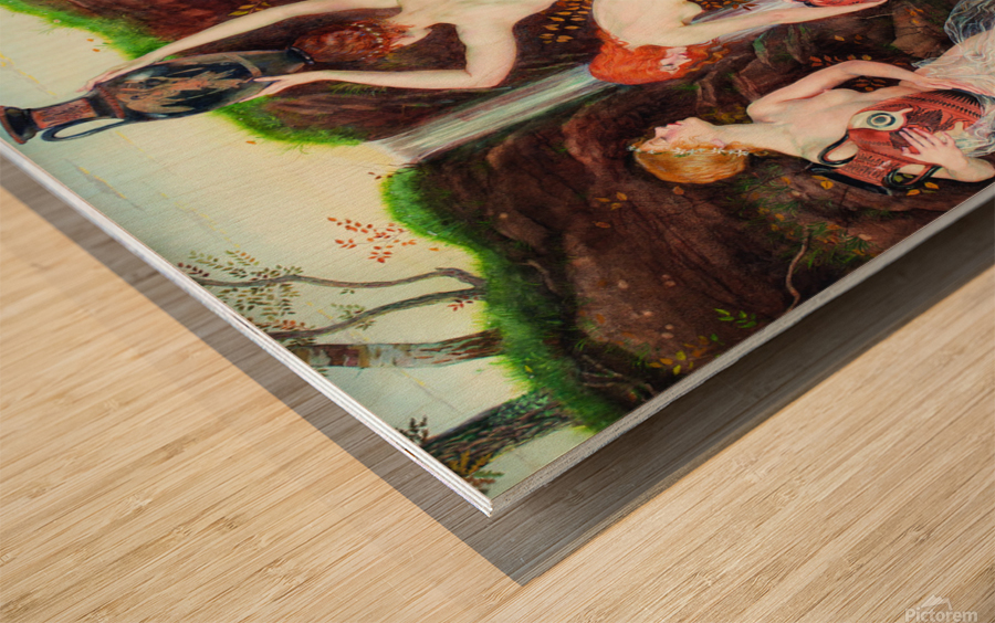 The 7 nymphs Wood print