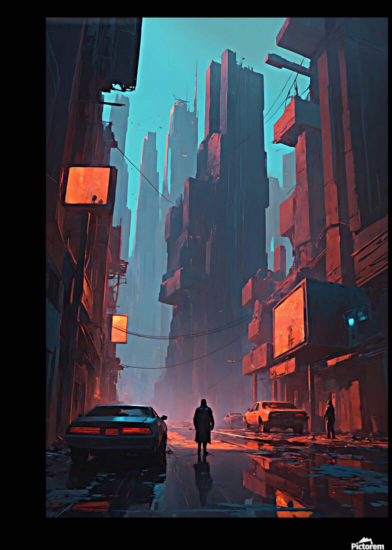 futuristic cityscape Reproduction