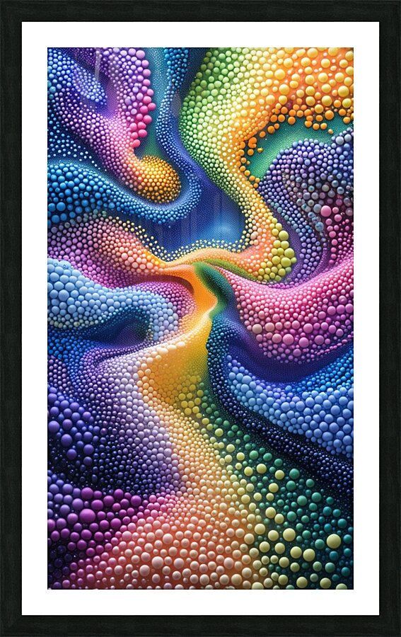 Rainbow Flow – Abstract 3D Bubble Art Print Picture Frame print