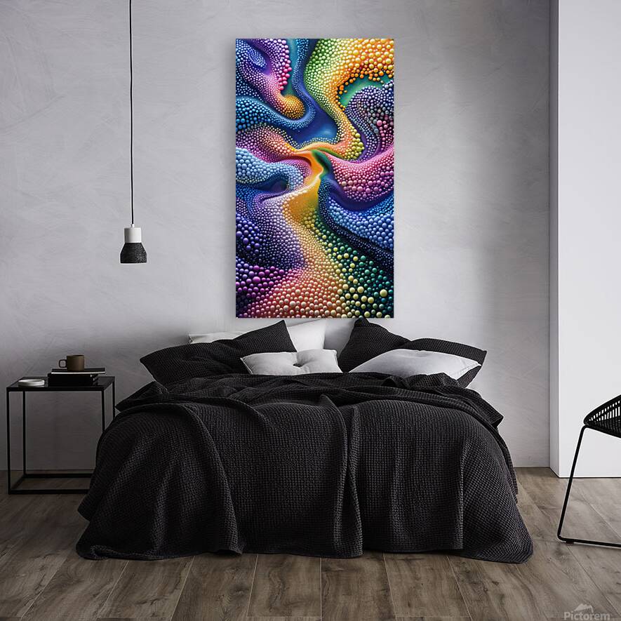 Rainbow Flow – Abstract 3D Bubble Art Print Reproduction