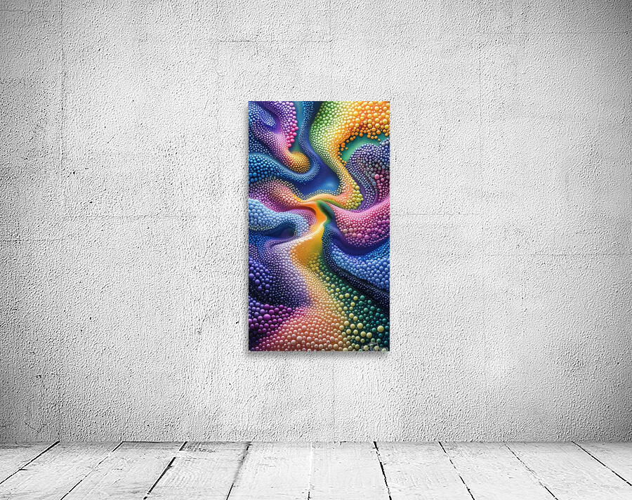 Rainbow Flow – Abstract 3D Bubble Art Print Wall Preview