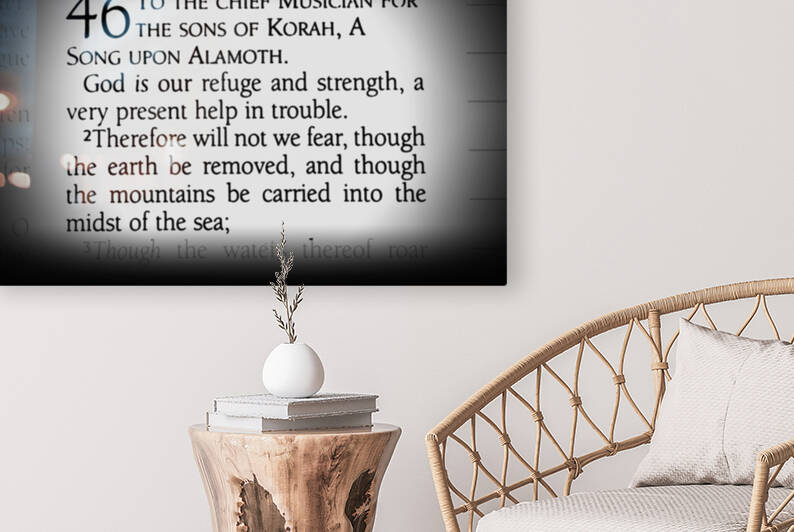 Psalm 46:1-2 - Artistic Bible Scriptures and Verses by Artistic Bible