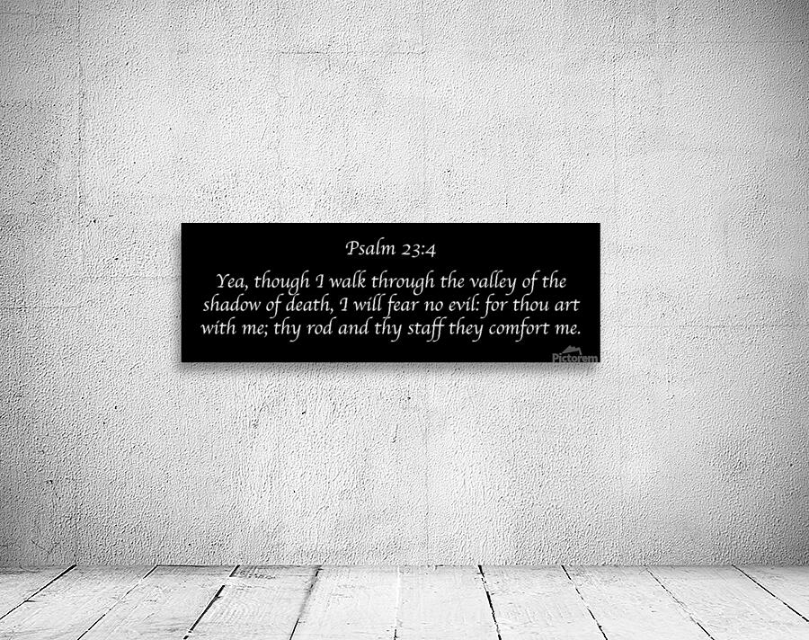Psalm 23:4 Panoramic Black Wall Preview