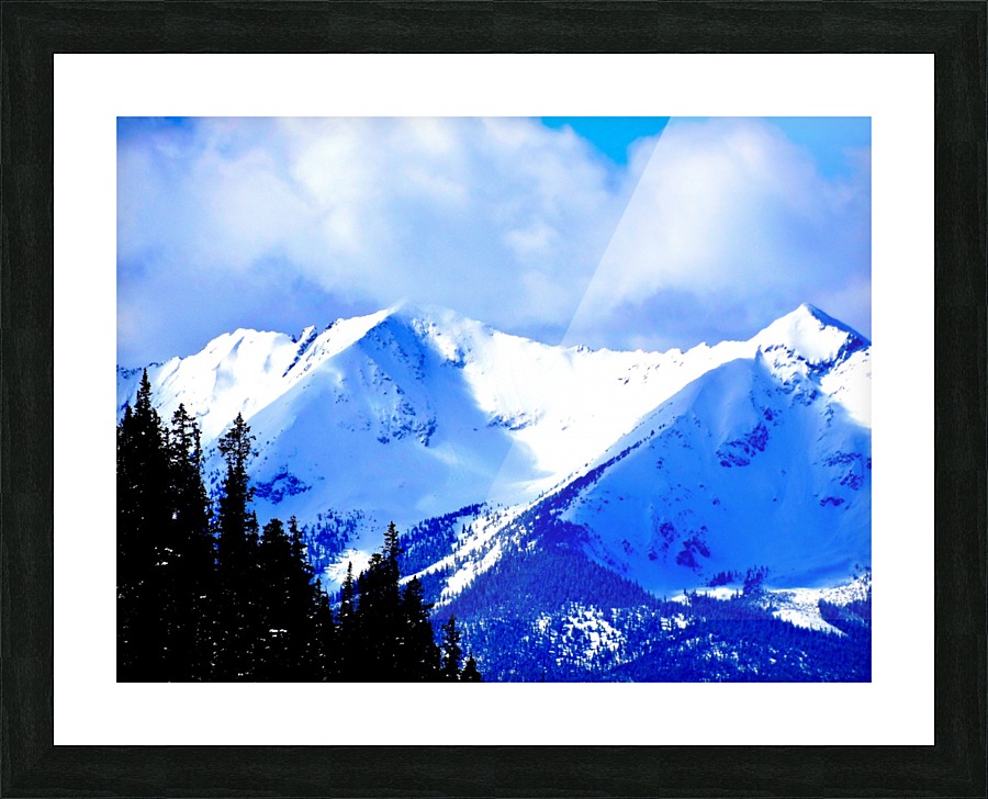Winter Mountain View Picture Frame print