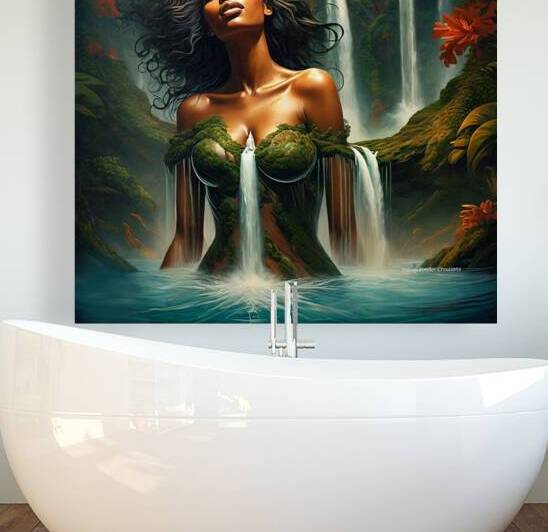 African-Jamaican Woman Waterfall by Stacey Fowler Creations