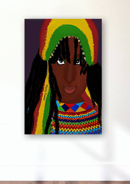 Rastafarian Wall Portrait Canvas - Jamaican Spirit by Stacey Fowler Creations