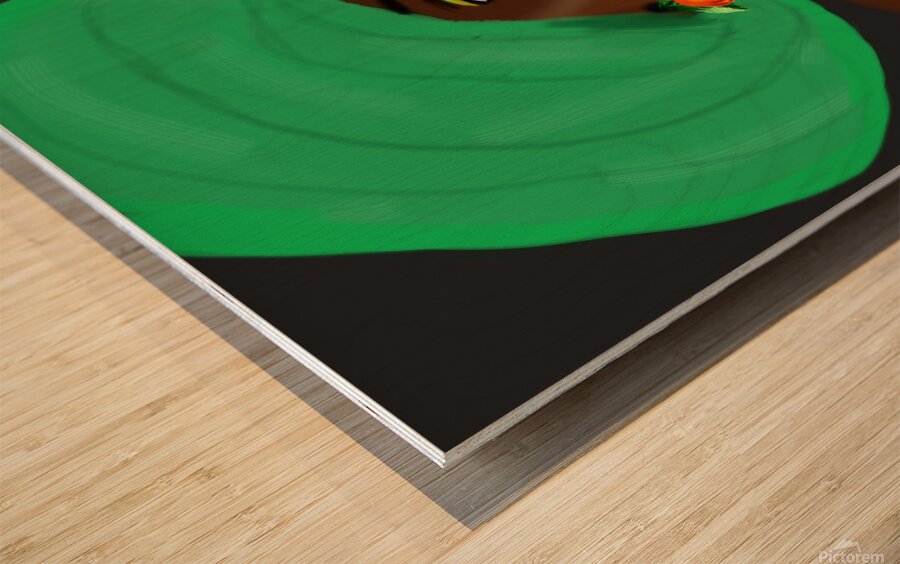 Jamaican Woman in Green Head Wrap with Ackee Earrings Wood print