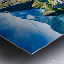 a vibrant and hyper-realistic painting of Machu Picchu Metal print