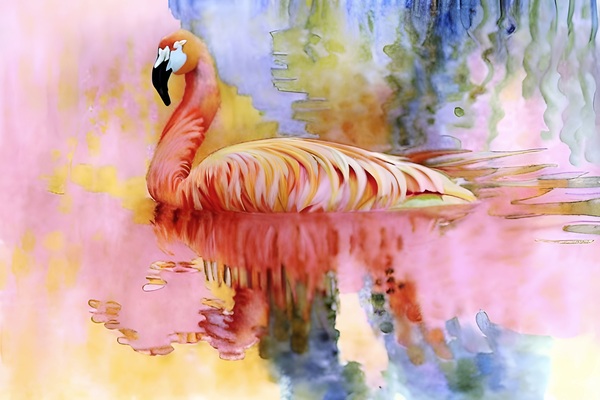 Pastel Pink Flamingo  Digital Download