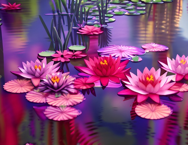 Red Lily Pad  Digital Download