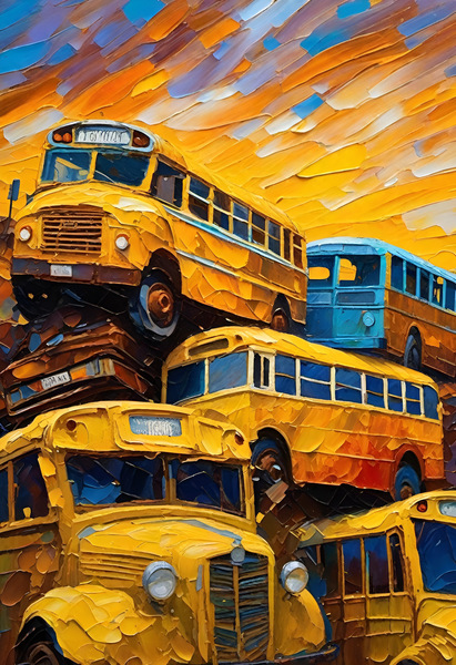 School Bus Cemetery  Digital Download