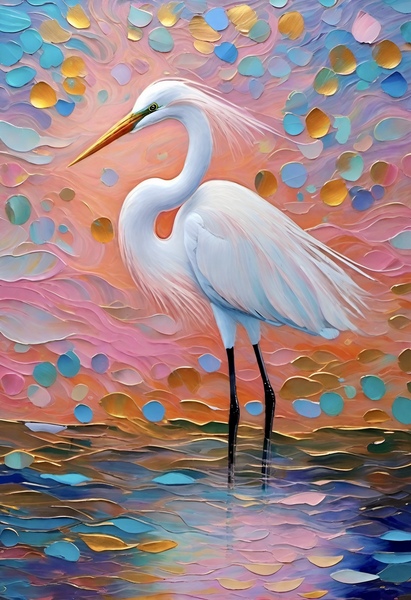 Fancy Egret Digital Download