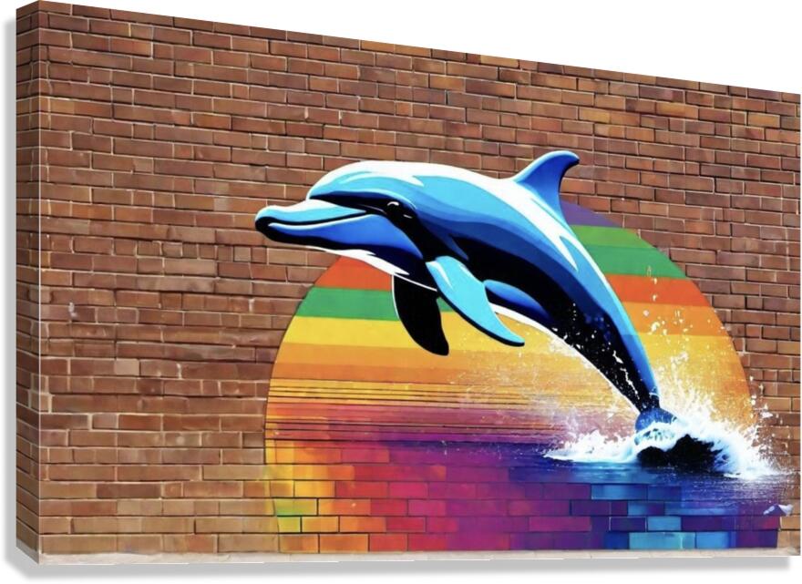 Dolphin Graffiti Pop Art by Magikheart Wall Art