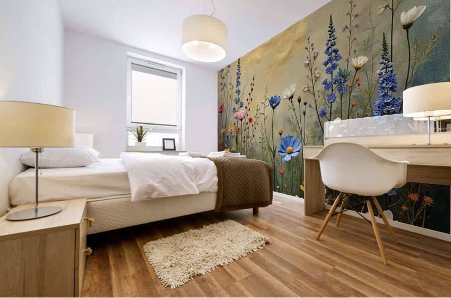 Wildflower Glory On Gold 2024 09 02 13 17 55 Mural print