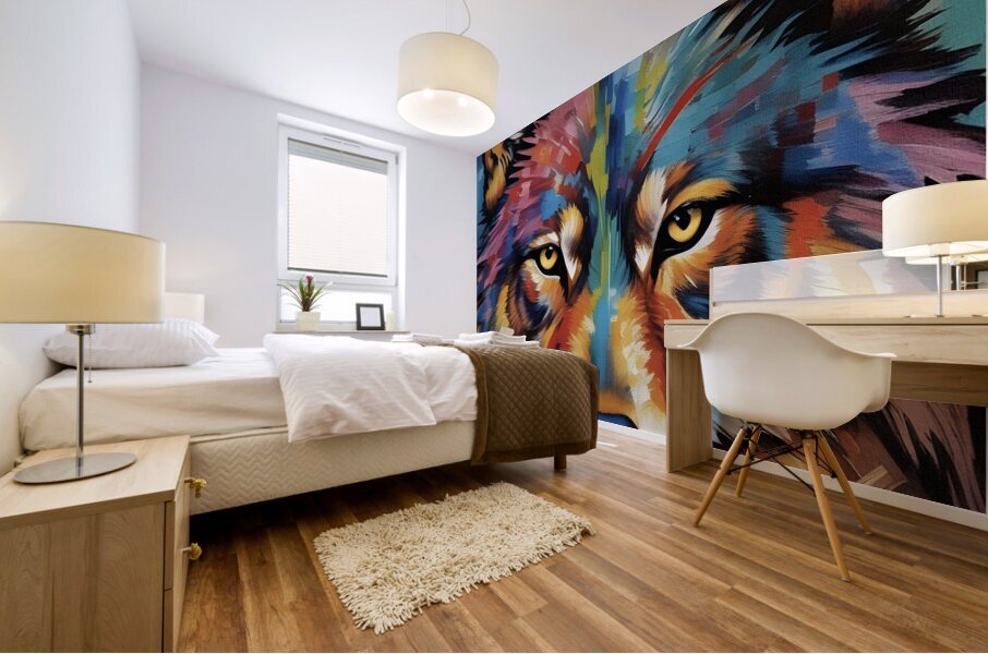 Colorful Wolf  2024 09 11 12 44 05 Mural print