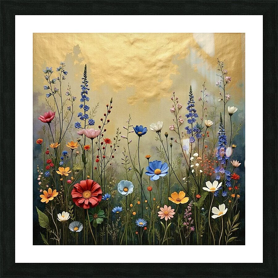 Wildflower Glory On Gold 2024 09 02 13 17 55 Picture Frame print