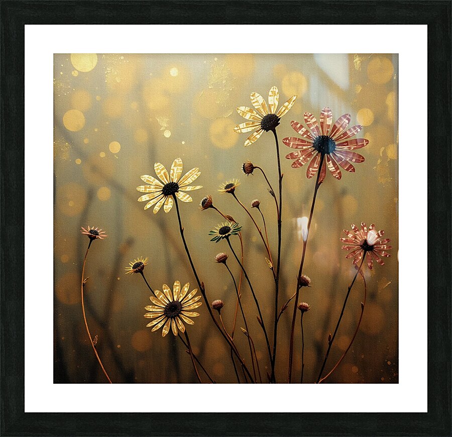 Wildflowers Delight on Gold 2024 09 02 12 45 59 Picture Frame print