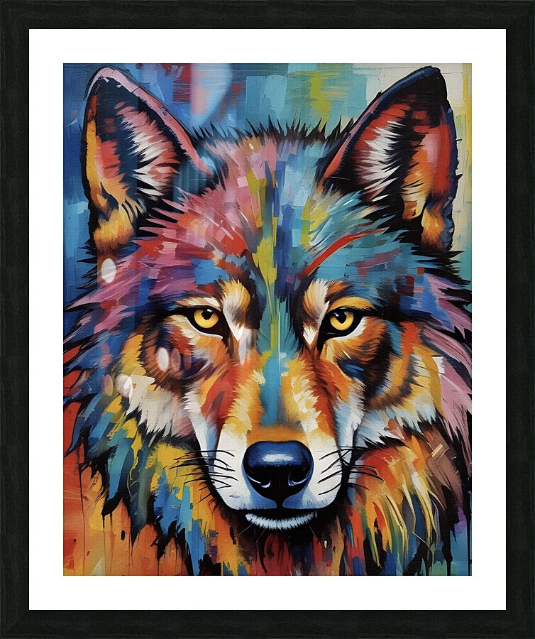 Colorful Wolf  2024 09 11 12 44 05 Picture Frame print