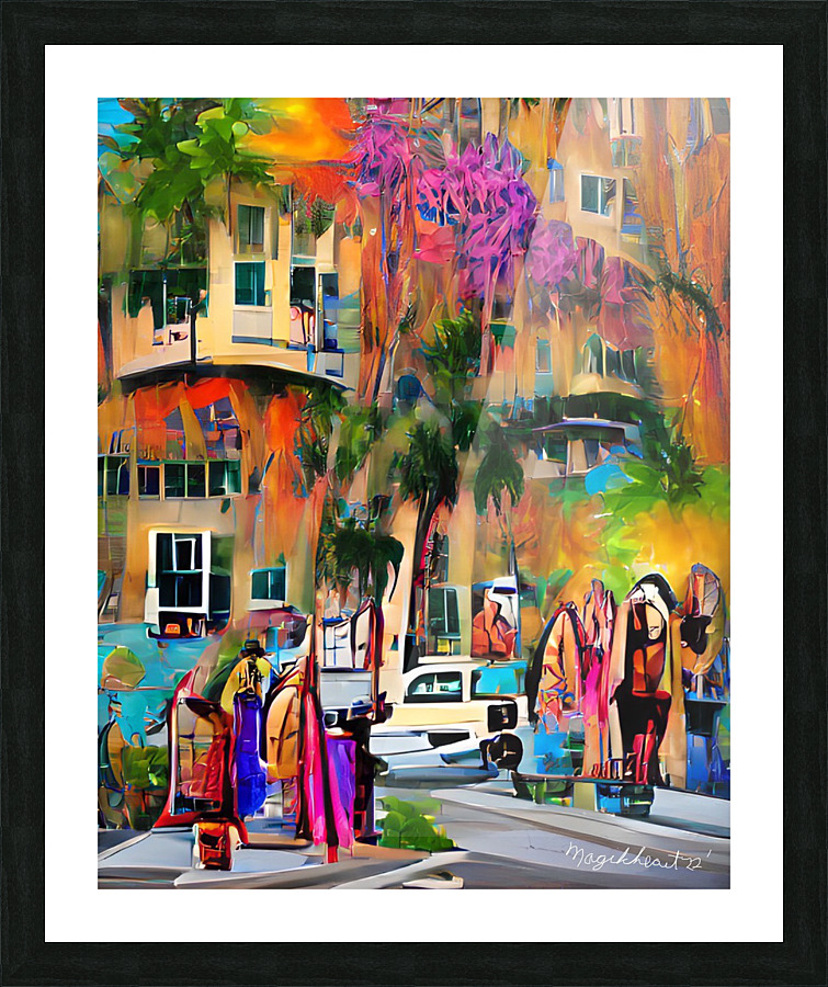 Naples 5th Avenue Shoppers Picture Frame print
