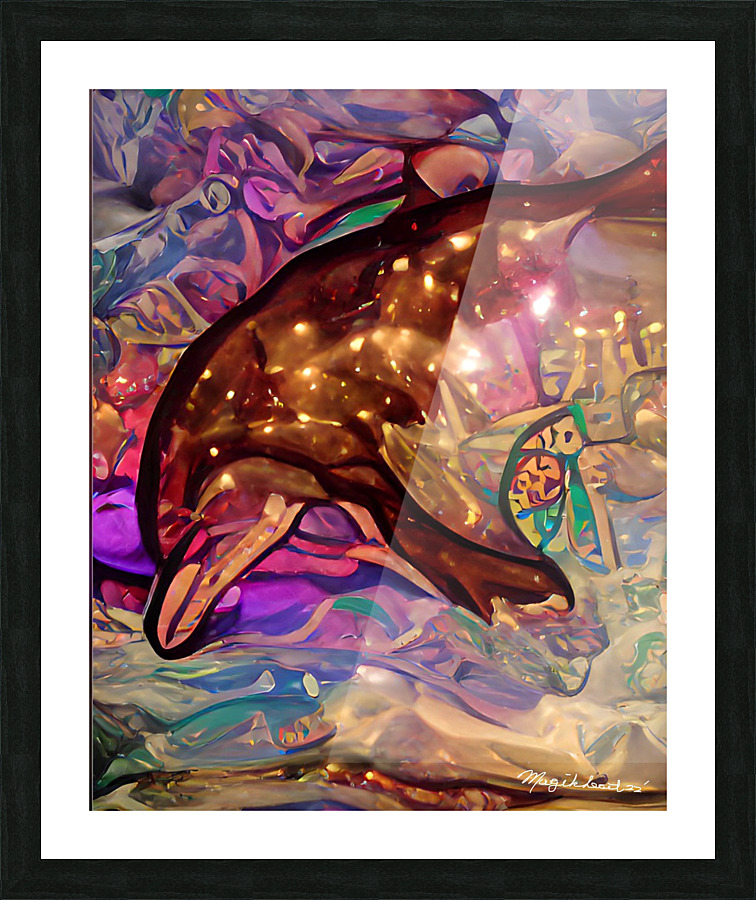 Diving Dolphin Picture Frame print