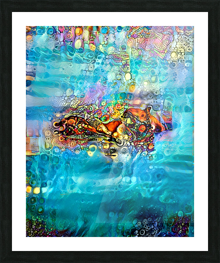 Hidden Dolphins  Picture Frame print