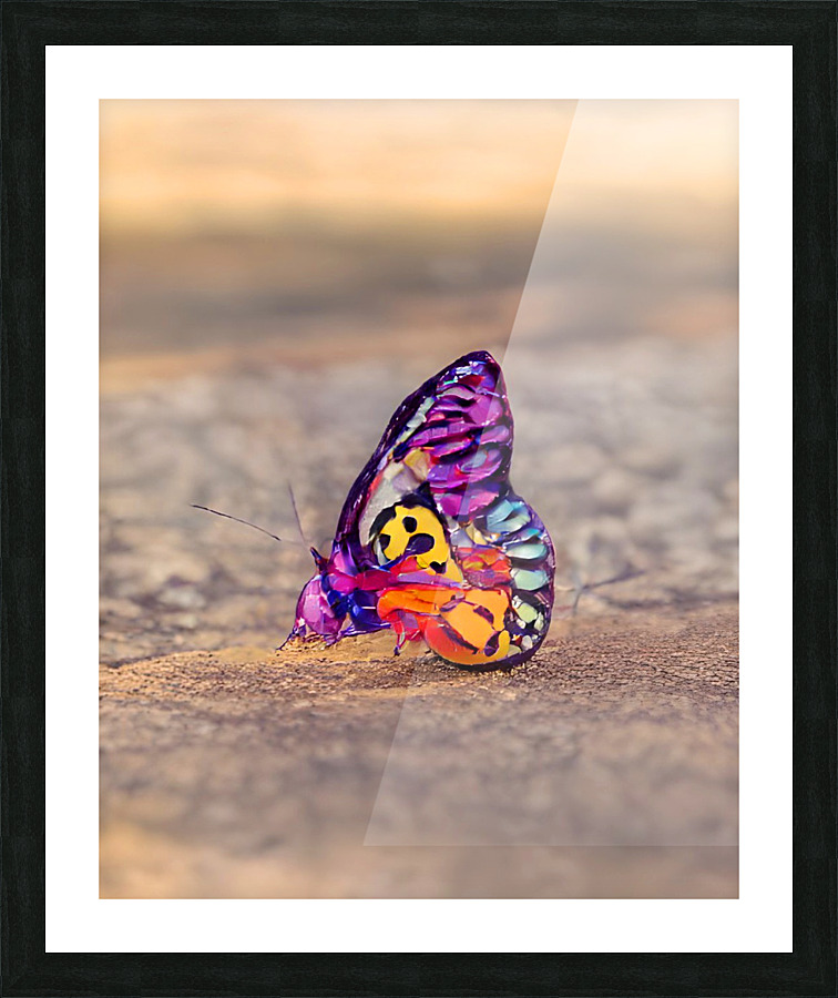 Butterfly On Beach Picture Frame print
