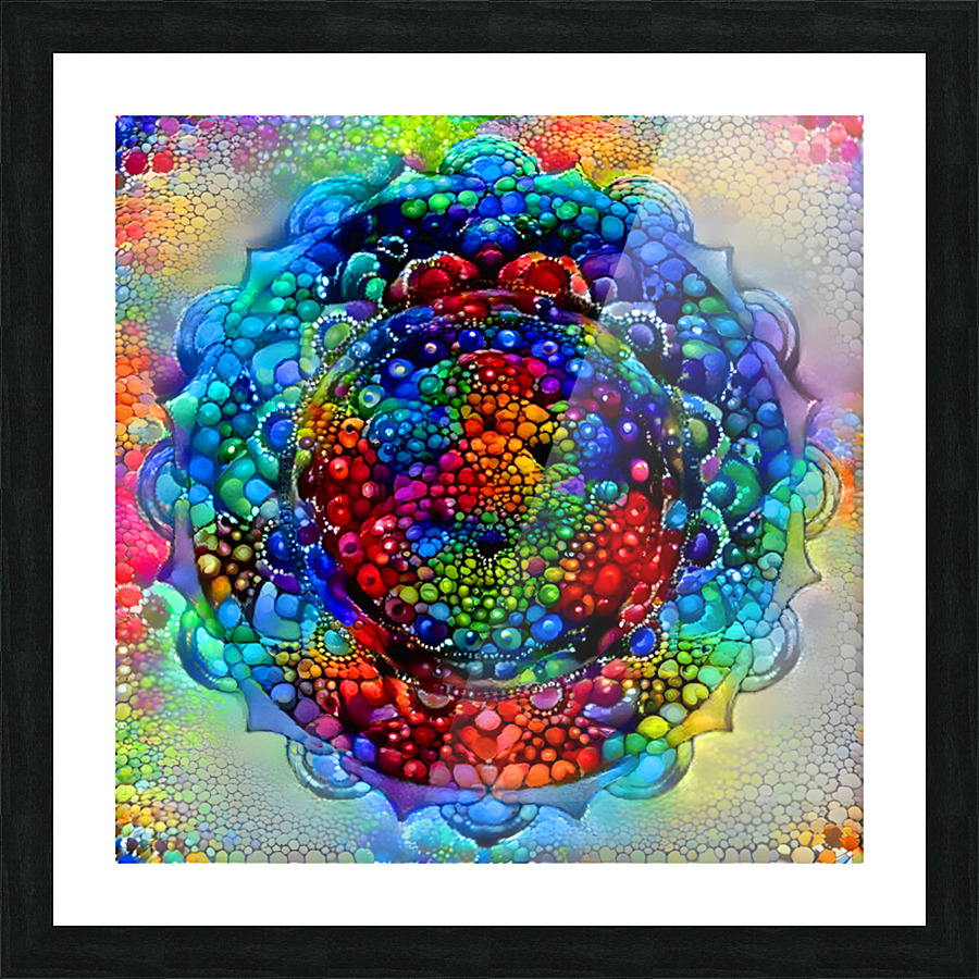 Rainbow Mandala Picture Frame print