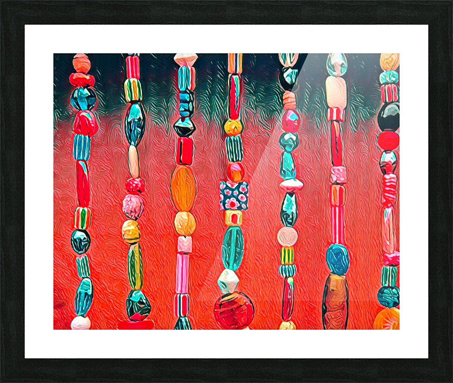 Hanging Beads Abstract Picture Frame print