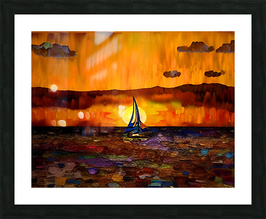 FT. MYERS BEACH SAILBOAT SUNSET Picture Frame print