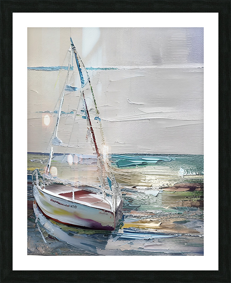 Aqua Pink Sail Away Picture Frame print