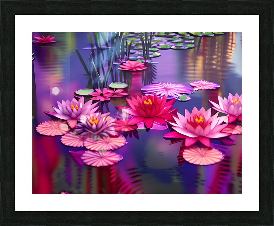 Red Lily Pad  Picture Frame print