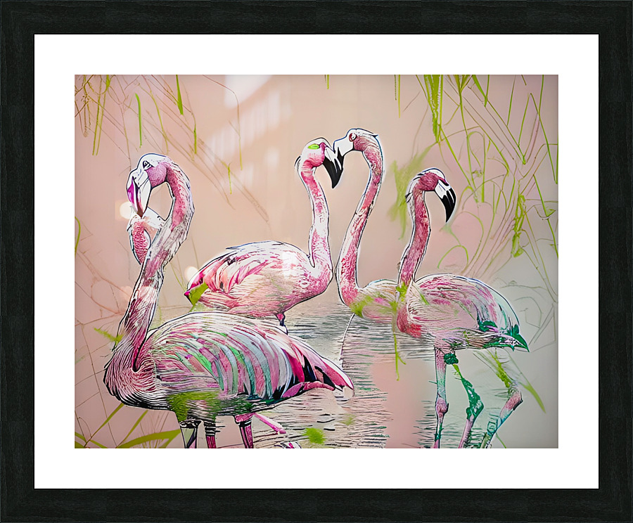 Flamingo Art Picture Frame print