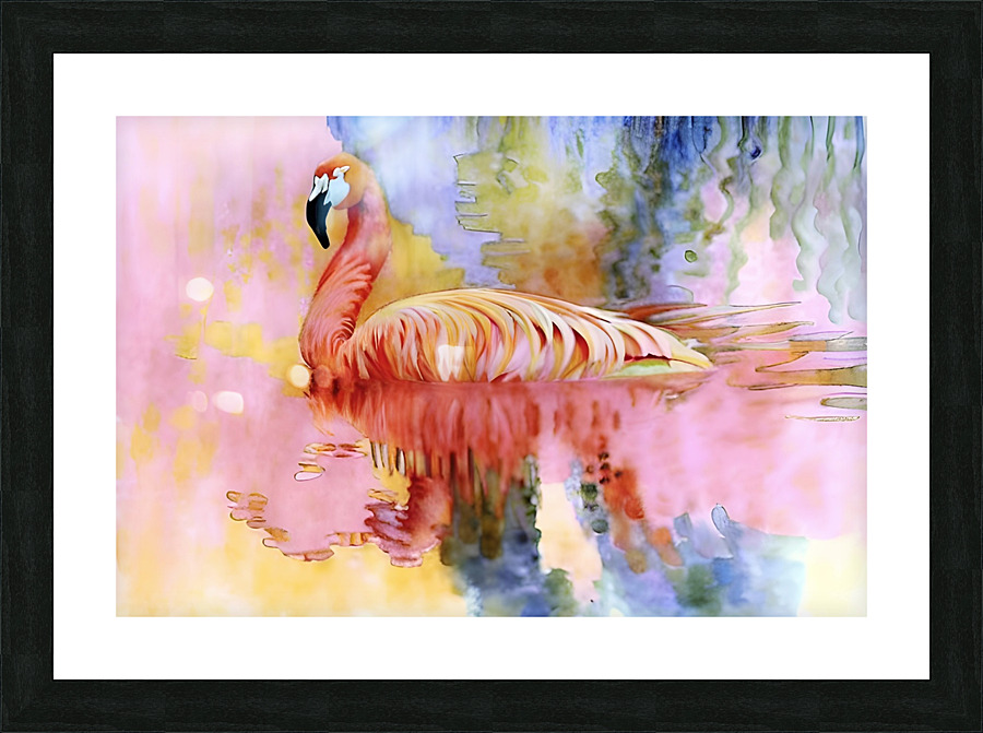 Pastel Pink Flamingo  Picture Frame print