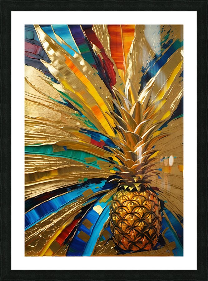 Golden Chakra Pineapple Picture Frame print
