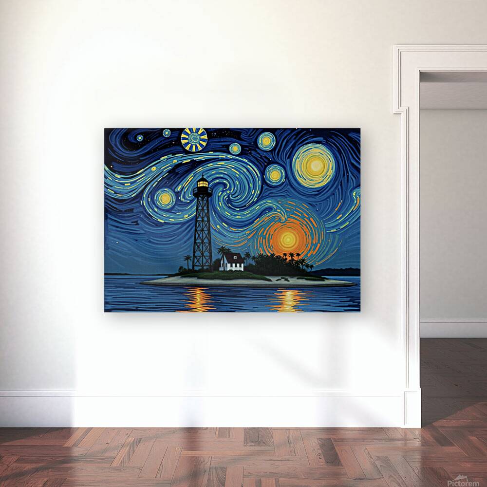 Sanibel Lighthouse Starry Night Oct 29 2025 at 2 22 14 PM Reproduction