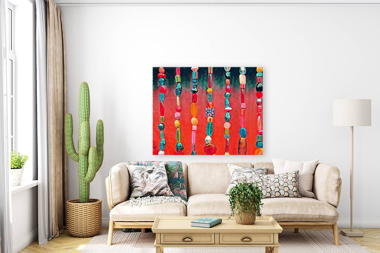 Hanging Beads Abstract Reproduction