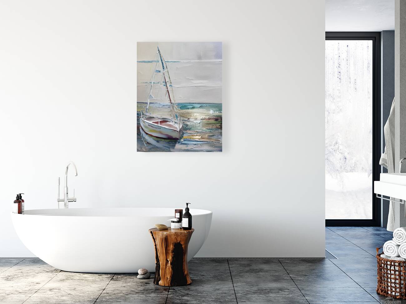 Aqua Pink Sail Away Reproduction