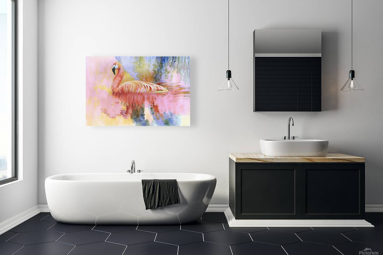 Pastel Pink Flamingo  Reproduction