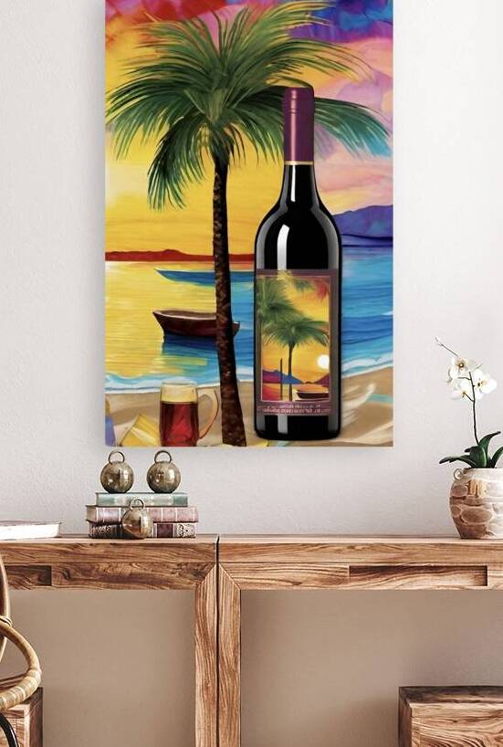 Wine Bottle On Naples Beach by Magikheart