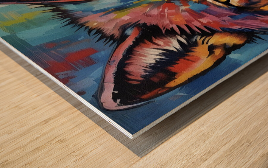 Colorful Wolf  2024 09 11 12 44 05 Wood print