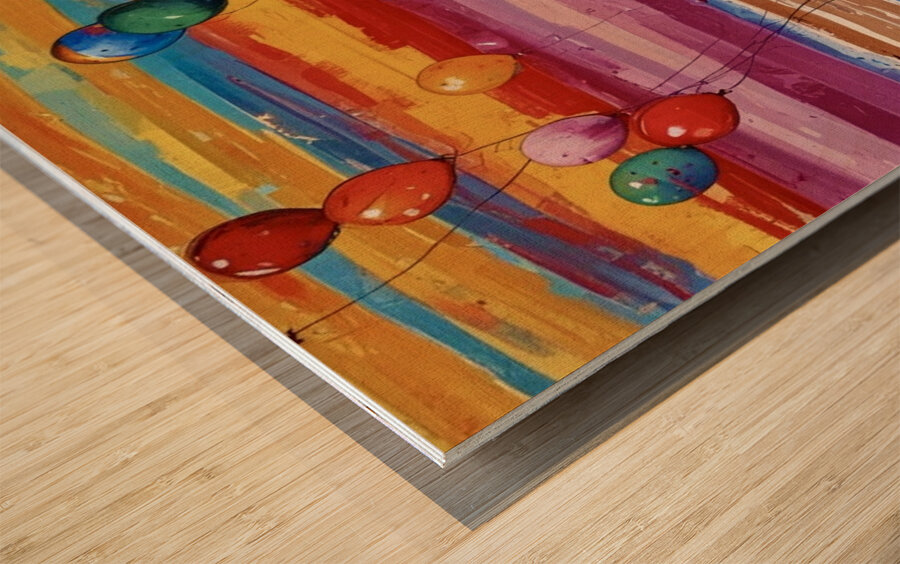 Balloons On Beach 2024 09 20 11 21 57 Wood print