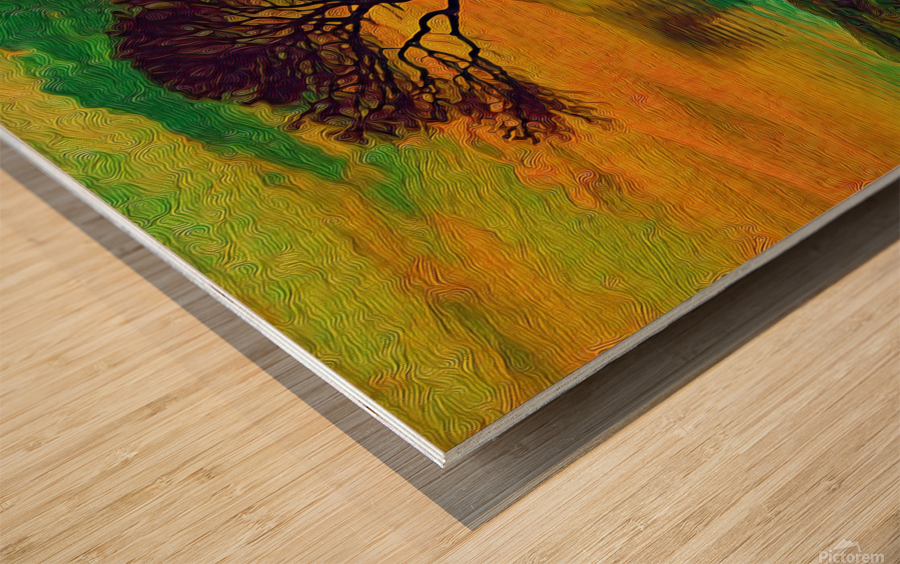 Flowing Waters Tree Wood print