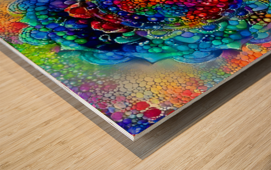 Rainbow Mandala Wood print