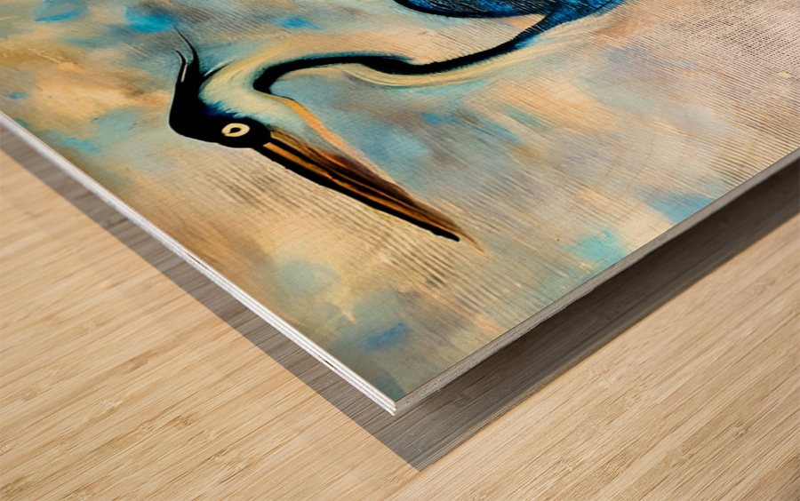 Van Gogh Heron Wood print