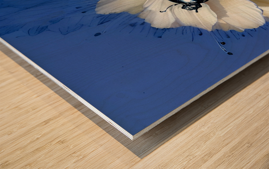 Ladybug Flower Wood print